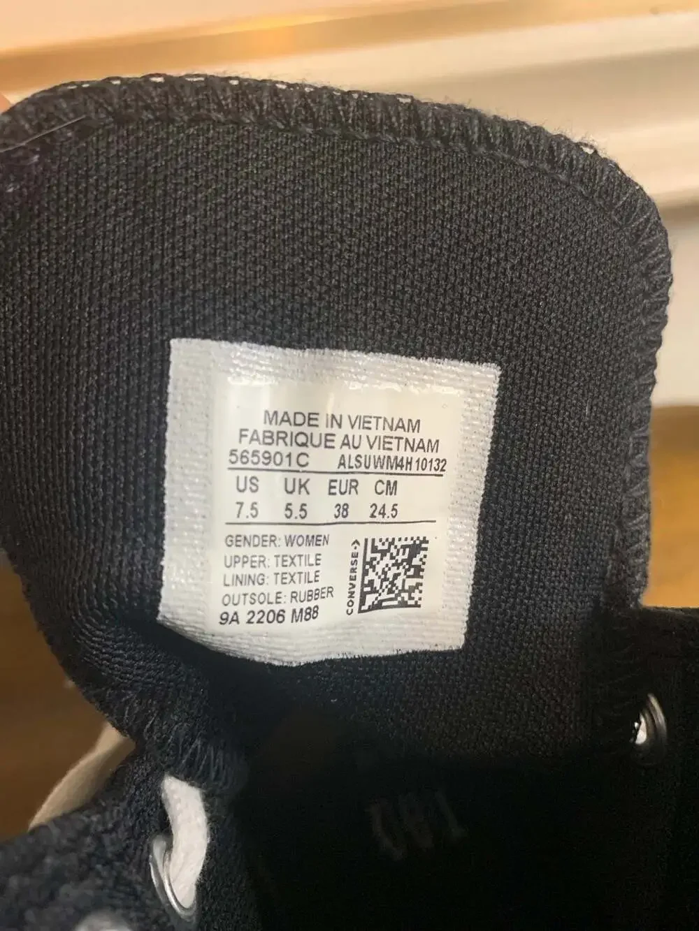 Converse All Star Lift Hi Shoes, Black Sneaker Us Women Size 7.5